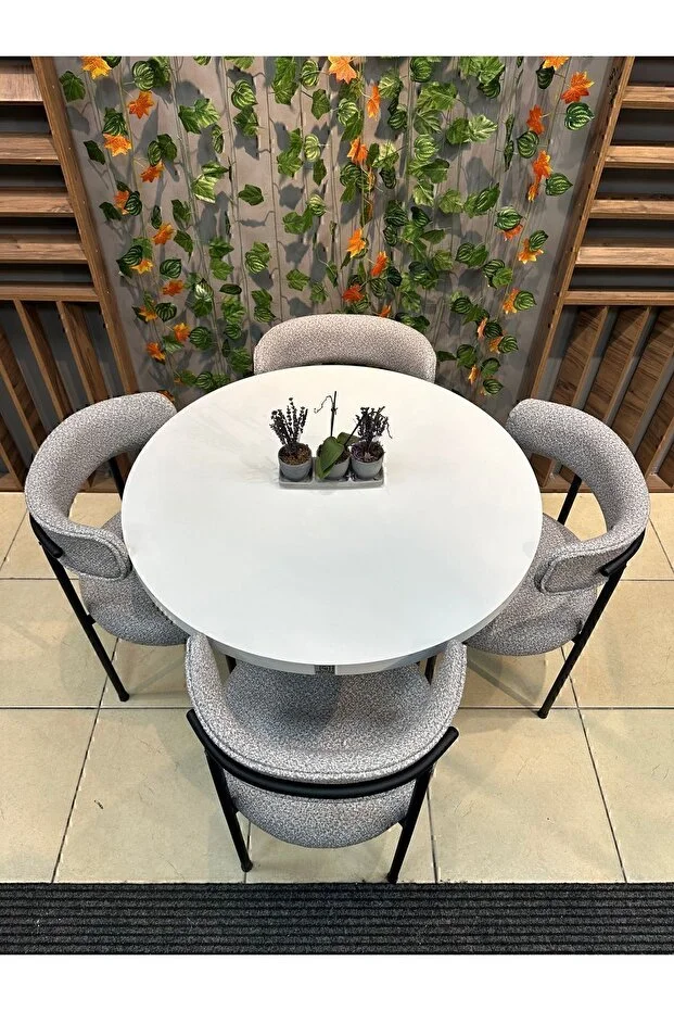 ELISA YUVARLAK 4 KİŞİLİK MUTFAK MASASI TAKIMI 